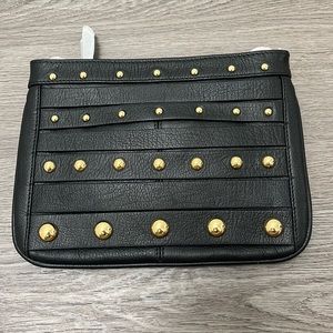 Sobella Italian Leather black with gold embellishments Crossbody bag -new in bag